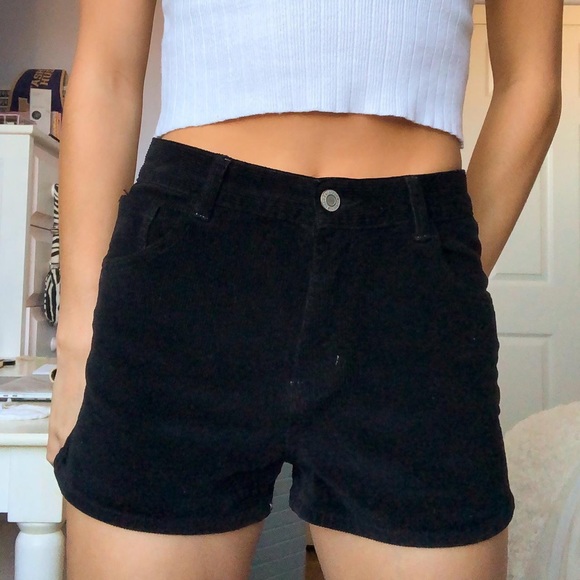 Brandy Melville Black Corduroy Shorts - Picture 2 of 4